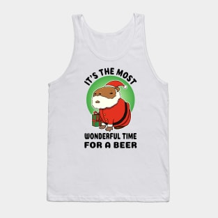 It's the most wonderful time for a beer Capybara Santa Tank Top